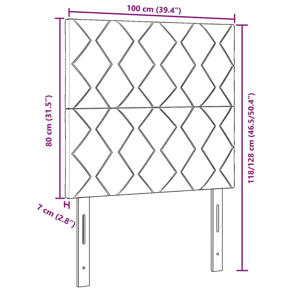 LED sengegavl Grå 100 cm Stof