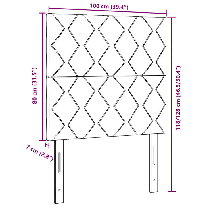 LED sengegavl Grå 100 cm Stof