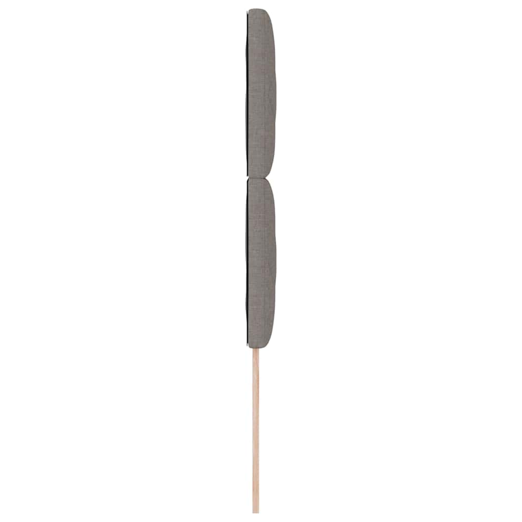 LED sengegavl Gråbrun Stof