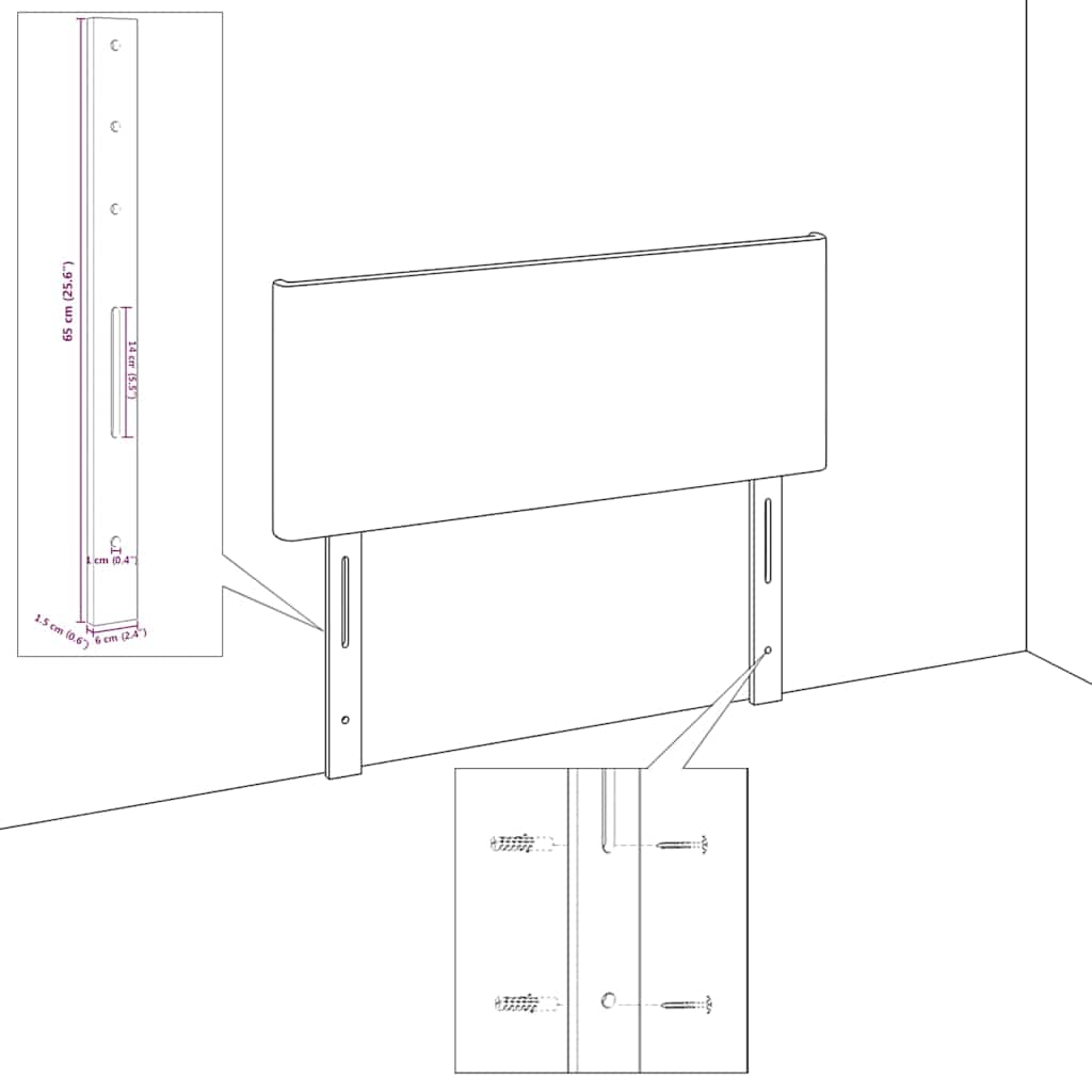 LED sengegavl Gråbrun Stof