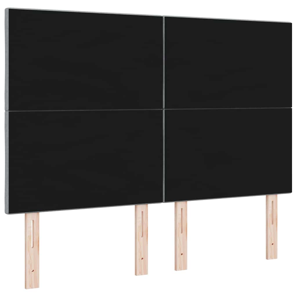 LED sengegavl Lysegrå 144 cm Stof