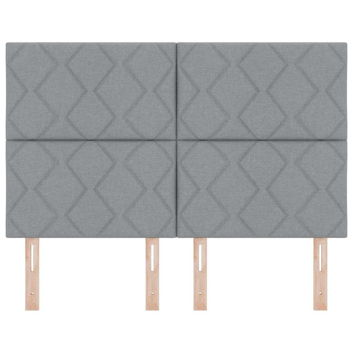 LED sengegavl Lysegrå 144 cm Stof