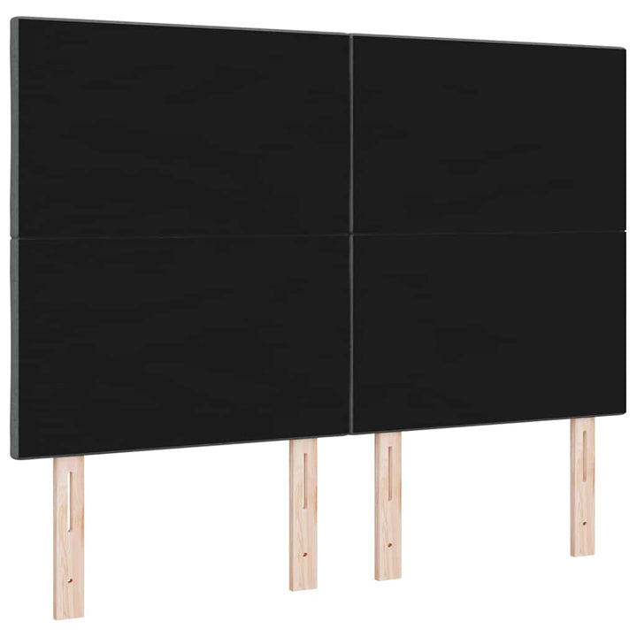 LED sengegavl Grå 144 cm Stof