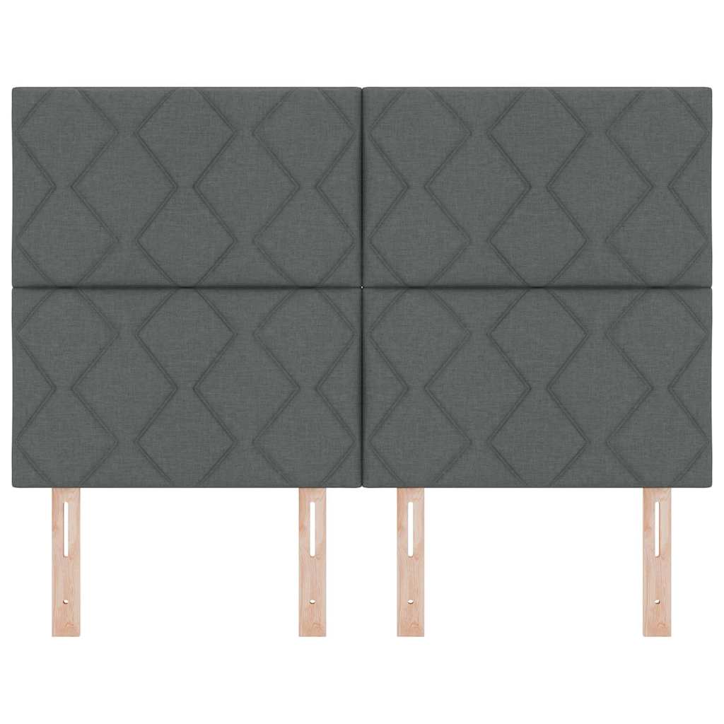 LED sengegavl Grå 144 cm Stof