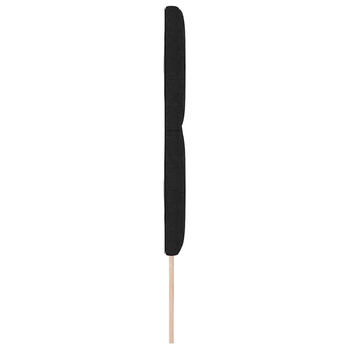 LED sengegavl Sort 144 cm Stof
