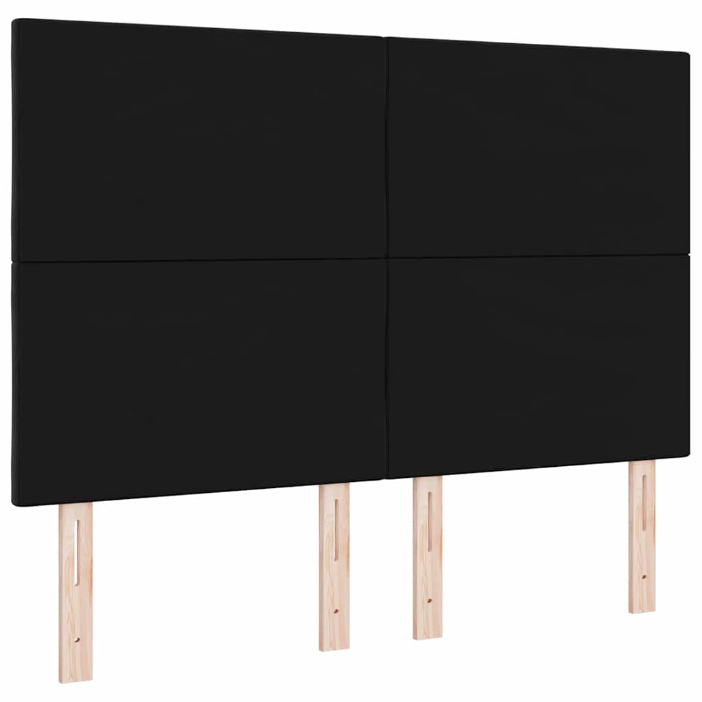 LED sengegavl Sort 144 cm Fløjl