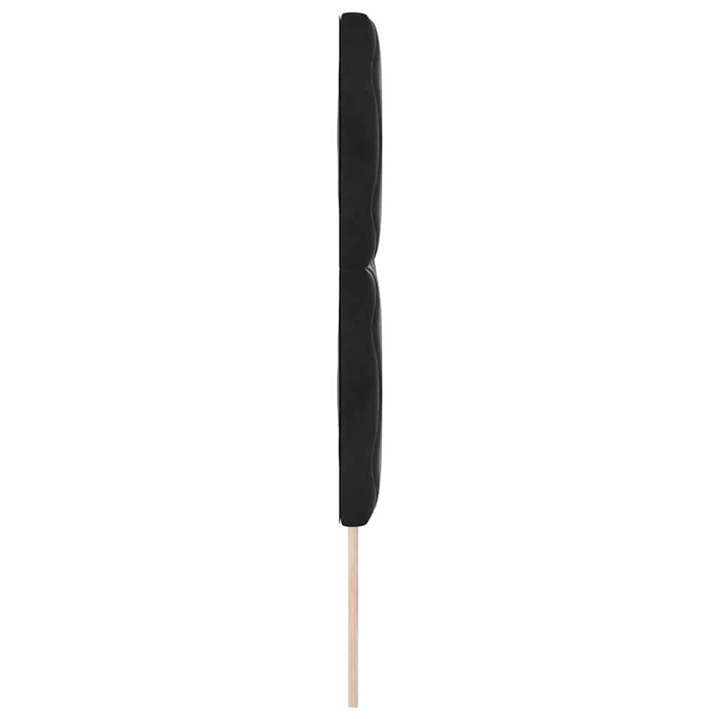 LED sengegavl Sort 144 cm Fløjl