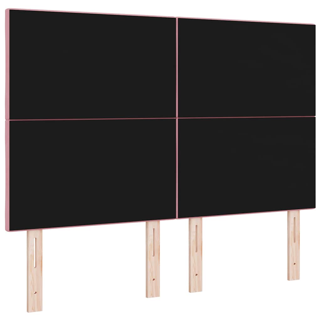 LED sengegavl Lyserød 144 cm Fløjl
