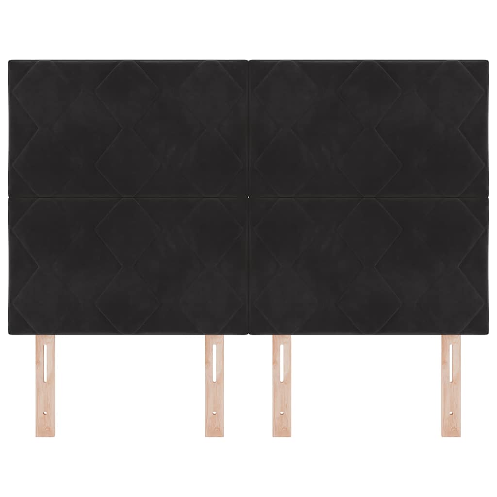 LED sengegavl Sort 160 cm Fløjl