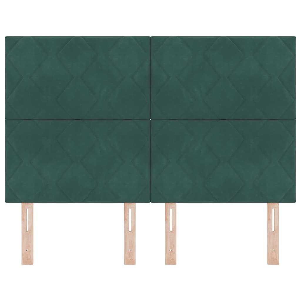 LED sengegavl Mørkegrøn 160 cm Fløjl