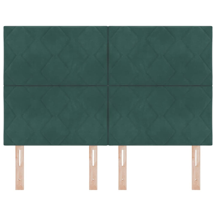 LED sengegavl Mørkegrøn 160 cm Fløjl