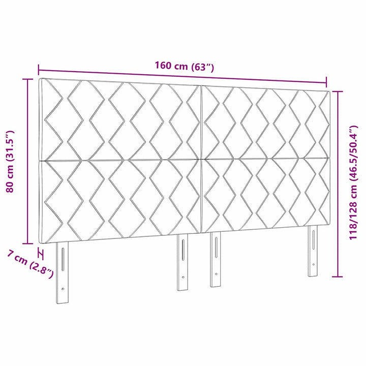 LED sengegavl Mørkegrøn 160 cm Fløjl