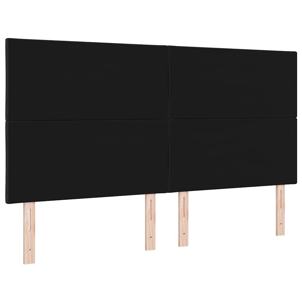 LED sengegavl Sort 180 cm Stof