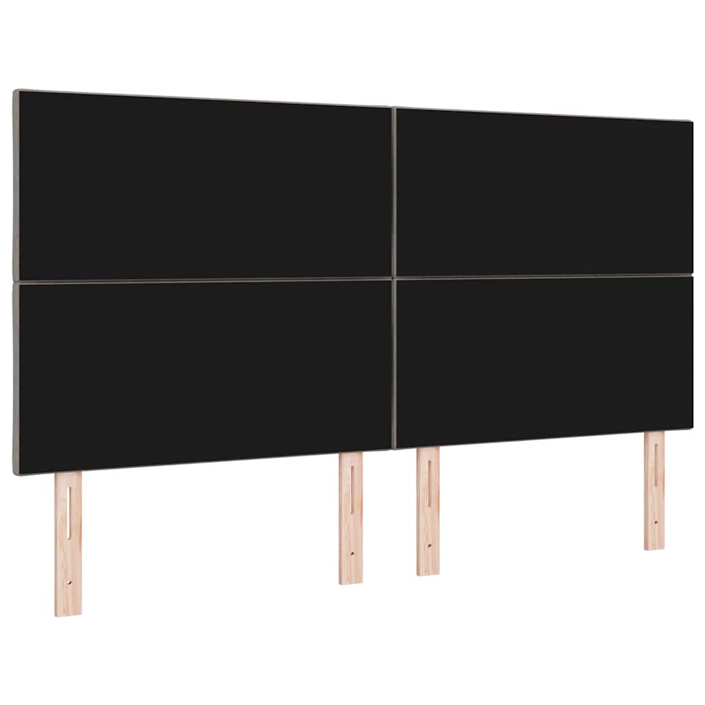 LED sengegavl Gråbrun Stof