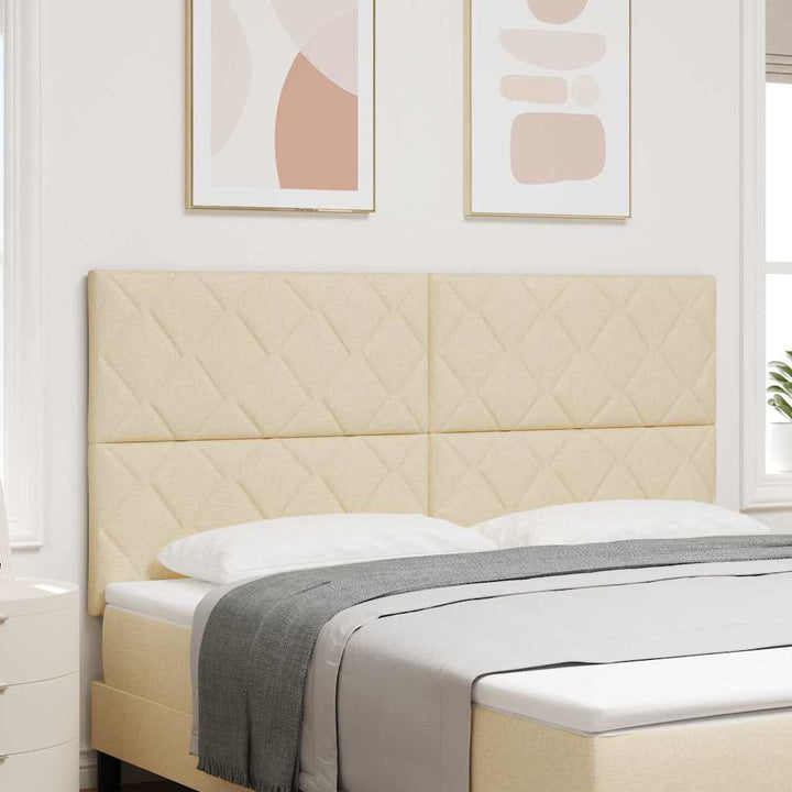 LED sengegavl Creme 180 cm Stof