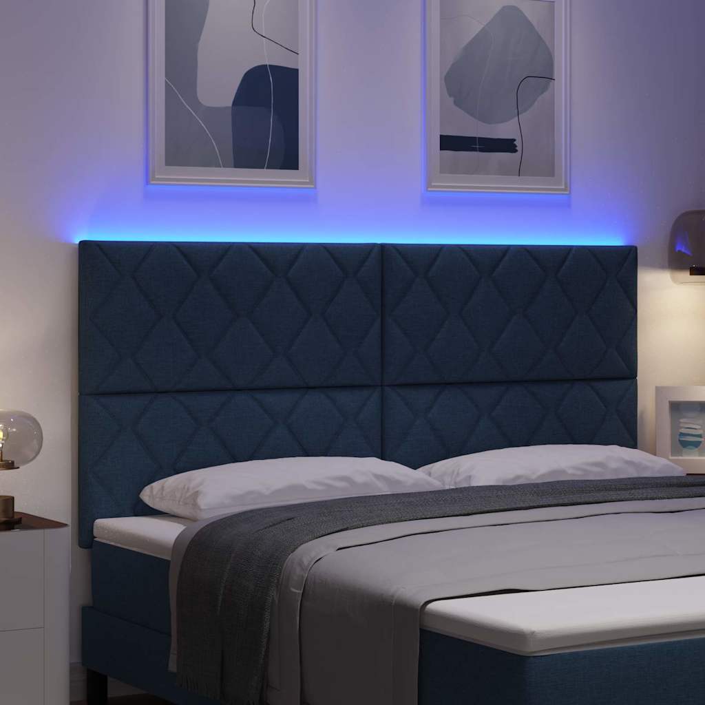 LED sengegavl Lysegrå 180 cm Stof