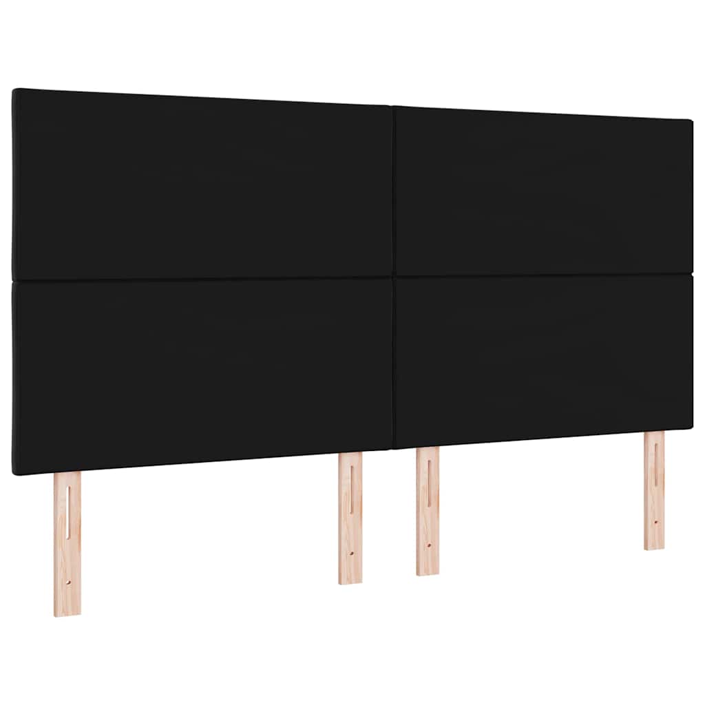 LED sengegavl Sort 180 cm Fløjl