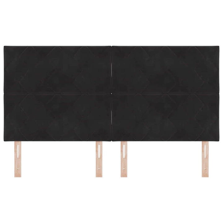 LED sengegavl Sort 180 cm Fløjl