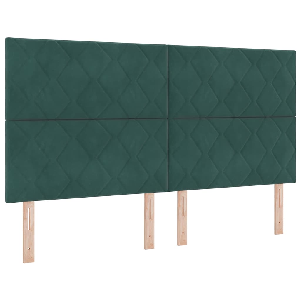 LED sengegavl Mørkegrøn 180 cm Fløjl