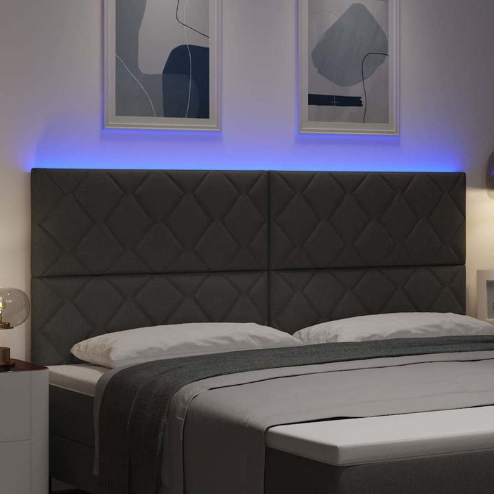 LED sengegavl Grå 200 cm Stof