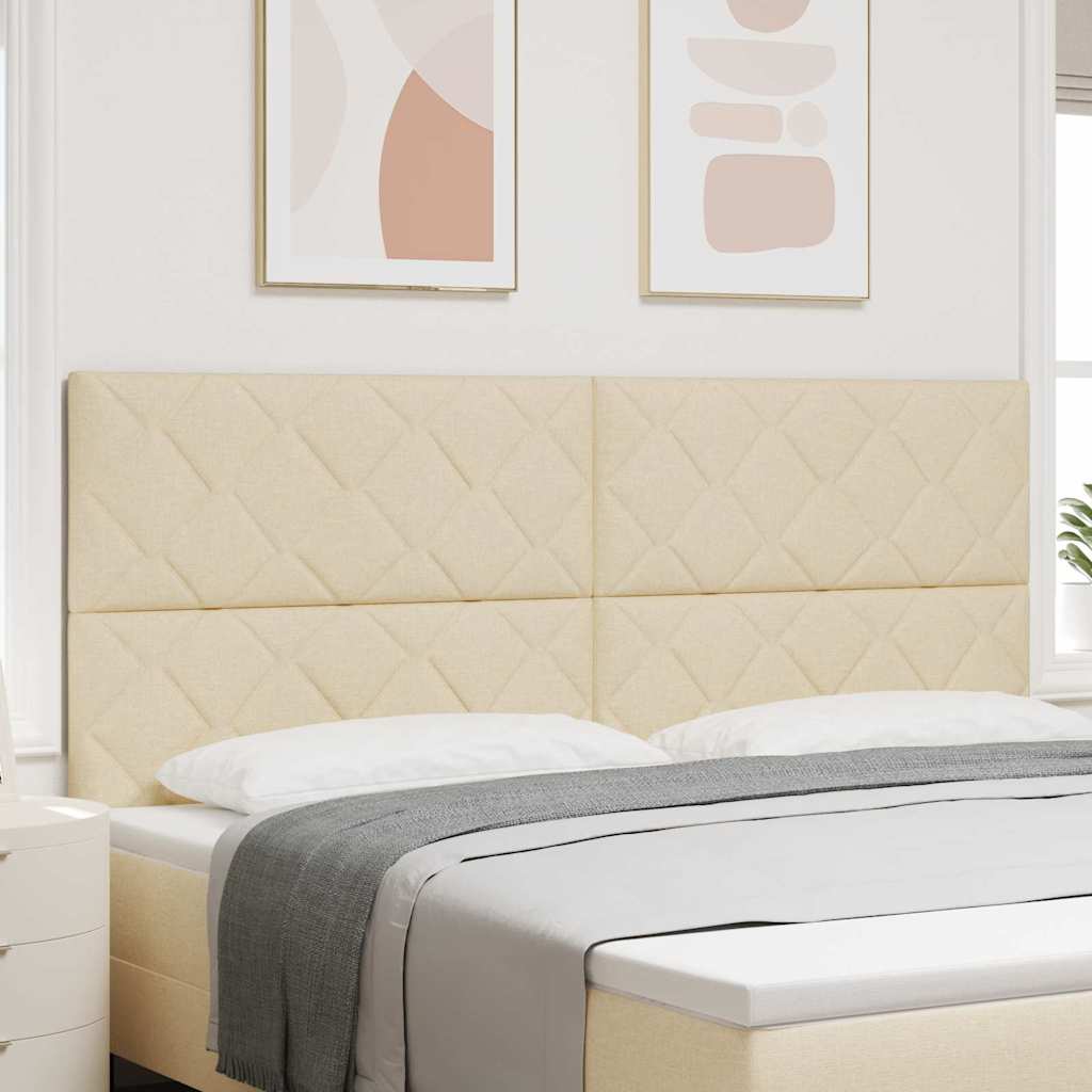LED sengegavl Creme Stof