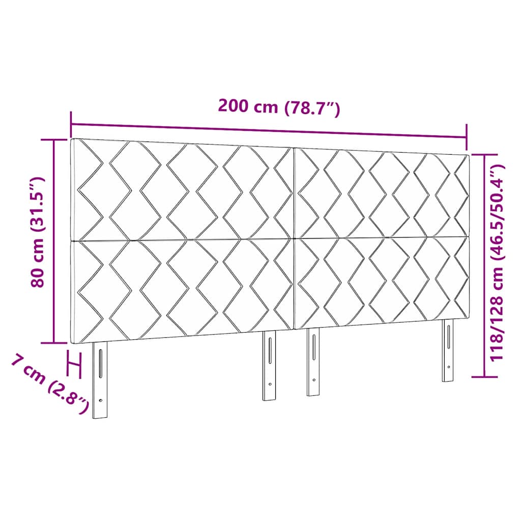 LED sengegavl Creme Stof