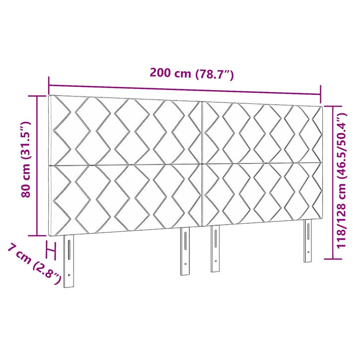LED sengegavl Creme Stof
