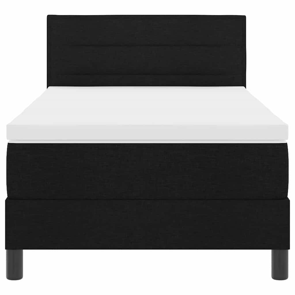 Box spring seng med hovedgærde Sort 80 x 200 cm Stof