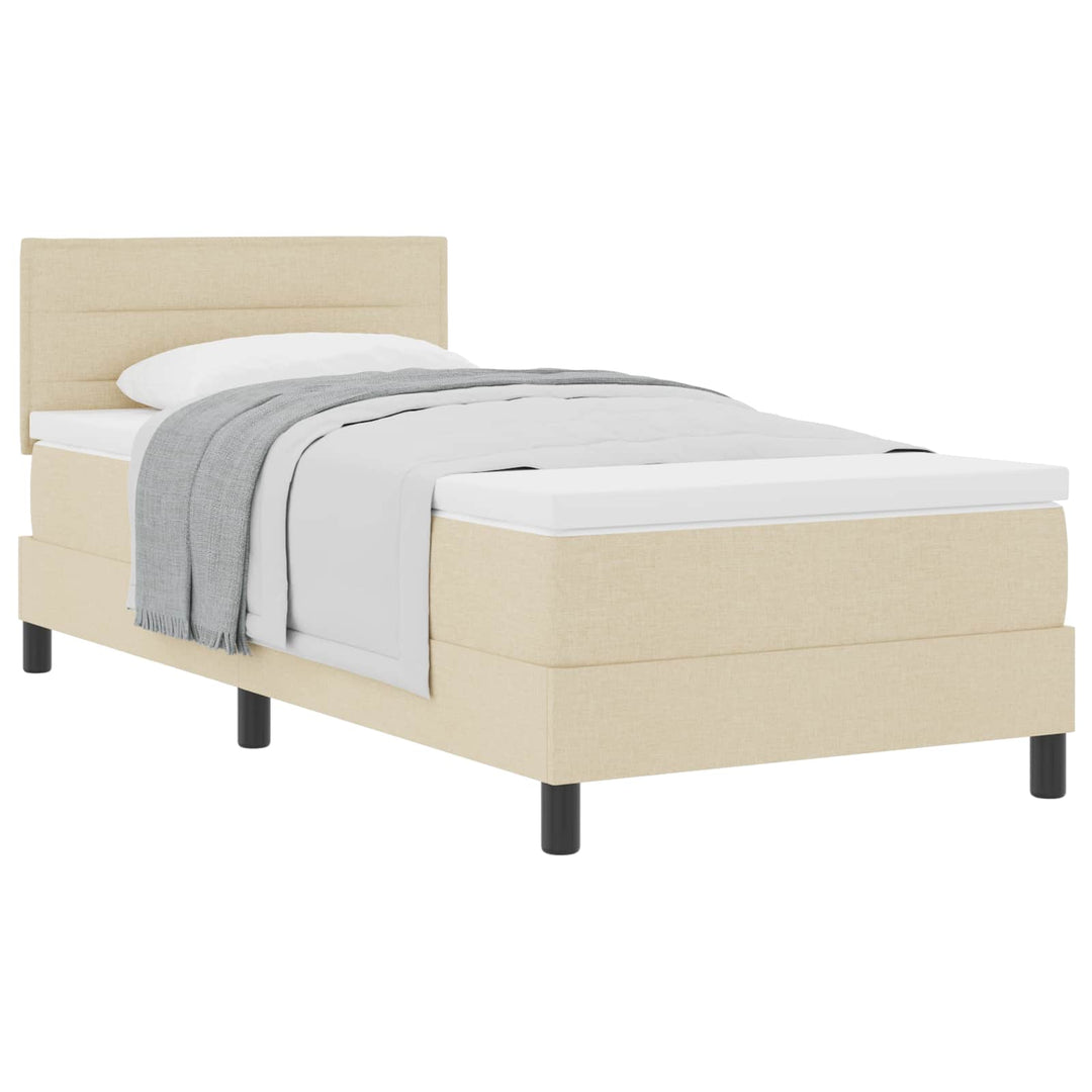 Box spring seng med hovedgærde Creme 80 x 200 cm Stof