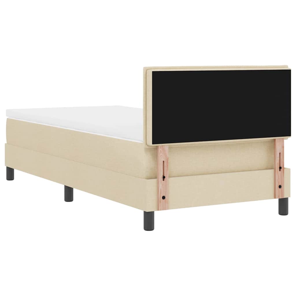 Box spring seng med hovedgærde Creme 80 x 200 cm Stof