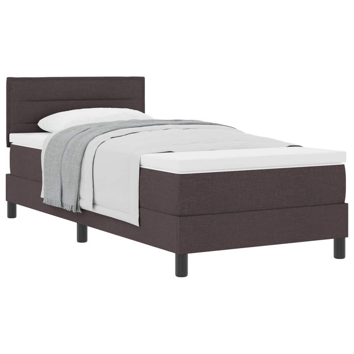 Box spring seng med hovedgærde Mørk Brun 90 x 190 cm Stof