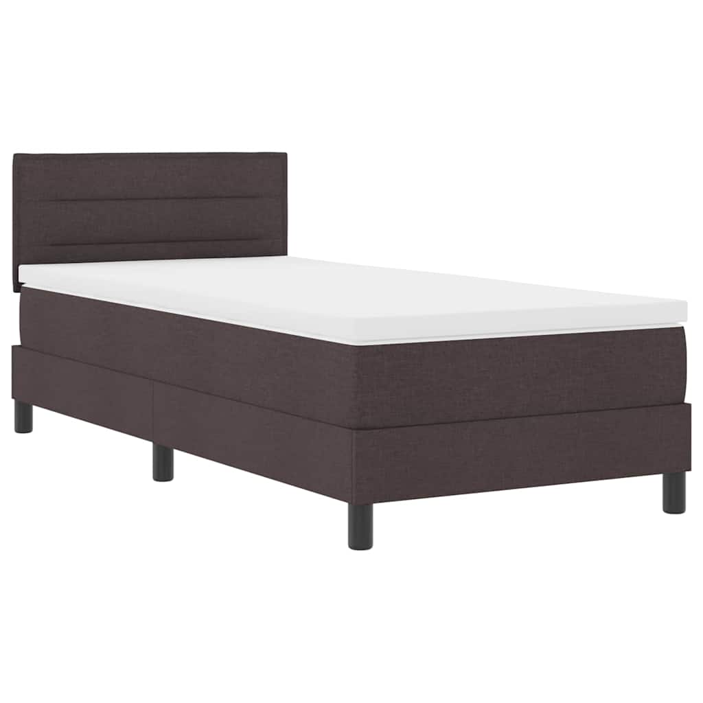 Box spring seng med hovedgærde Mørk Brun 90 x 190 cm Stof