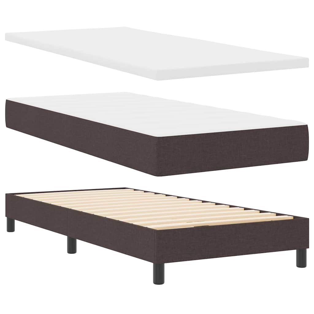 Box spring seng med hovedgærde Mørk Brun 90 x 190 cm Stof
