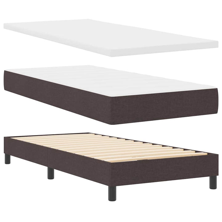 Box spring seng med hovedgærde Mørk Brun 90 x 190 cm Stof