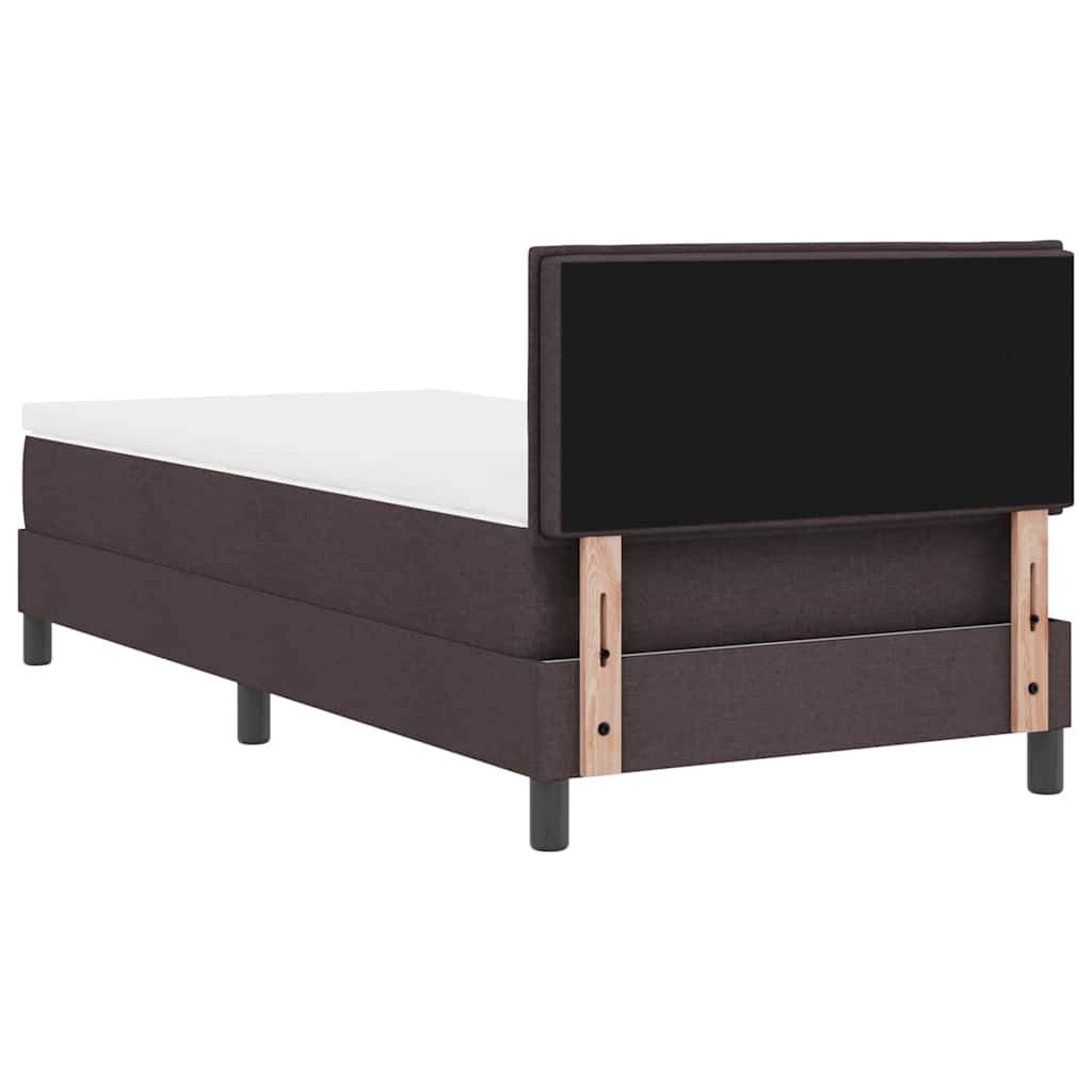 Box spring seng med hovedgærde Mørk Brun 90 x 190 cm Stof