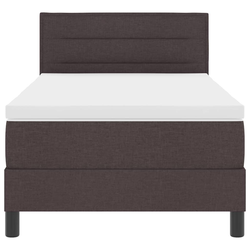 Box spring seng med hovedgærde Mørk Brun 90 x 190 cm Stof