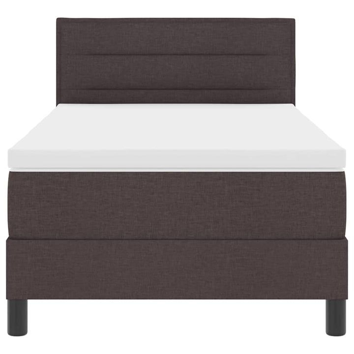 Box spring seng med hovedgærde Mørk Brun 90 x 190 cm Stof