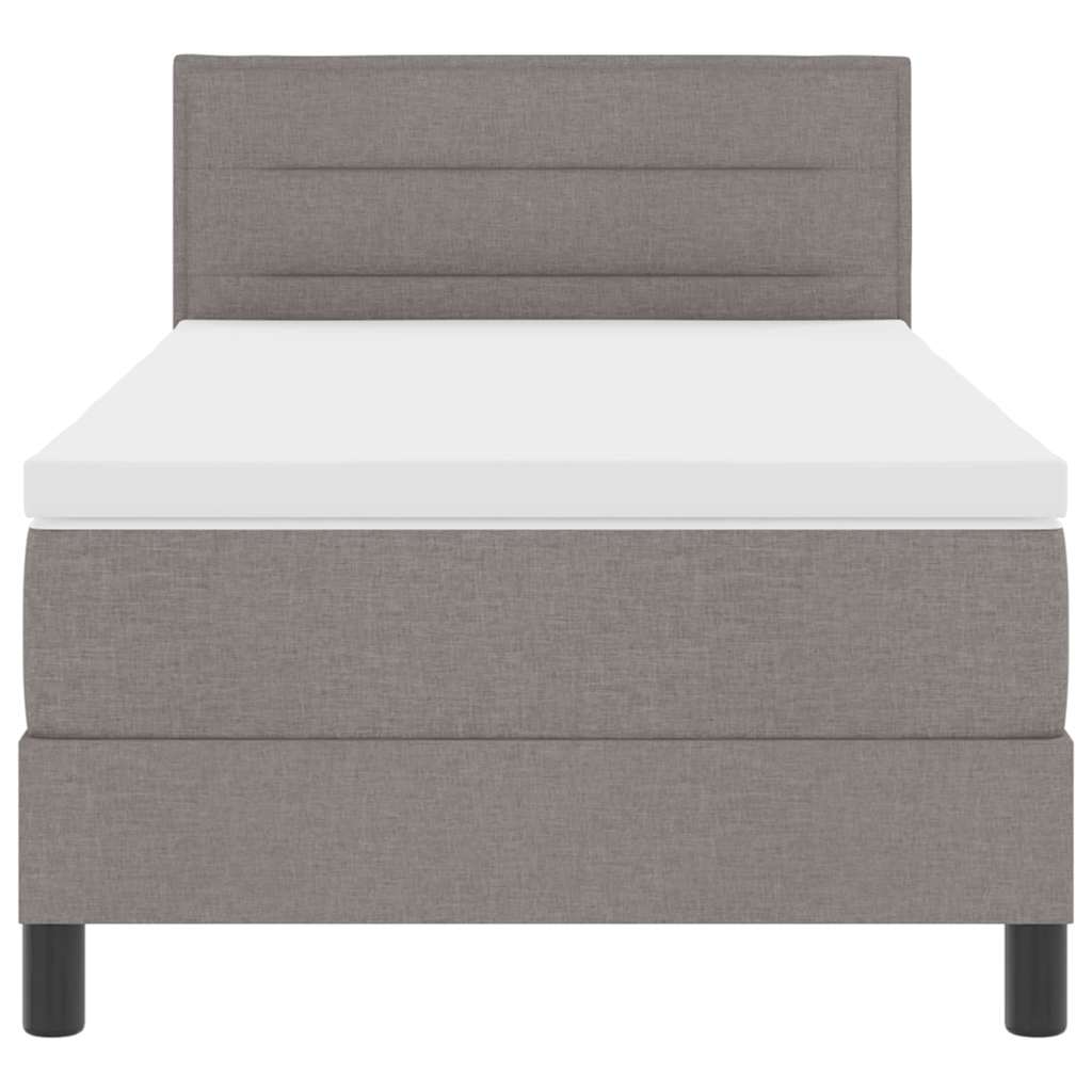 Box spring seng med hovedgærde Gråbrun 90 x 190 cm Stof