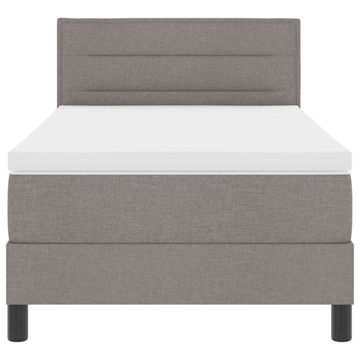 Box spring seng med hovedgærde Gråbrun 90 x 190 cm Stof