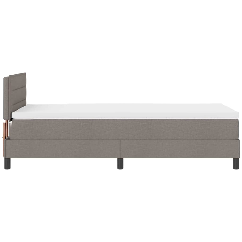 Box spring seng med hovedgærde Gråbrun 90 x 200 cm Stof