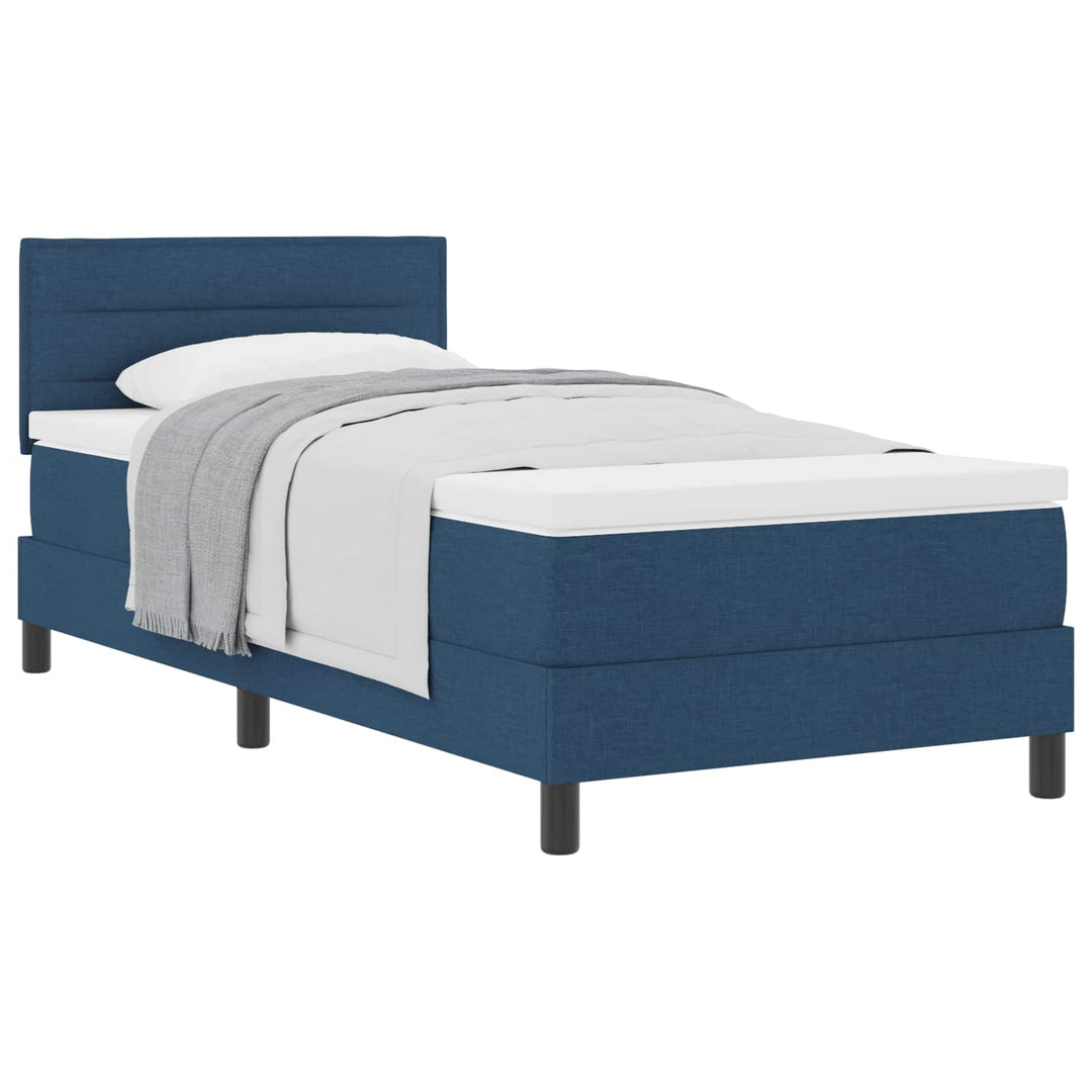 Box spring seng med hovedgærde Blå 100 x 200 cm Stof