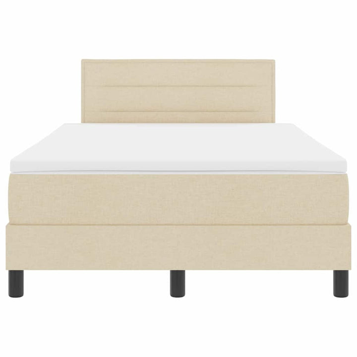 Box spring seng med hovedgærde Creme 120 x 190 cm Stof