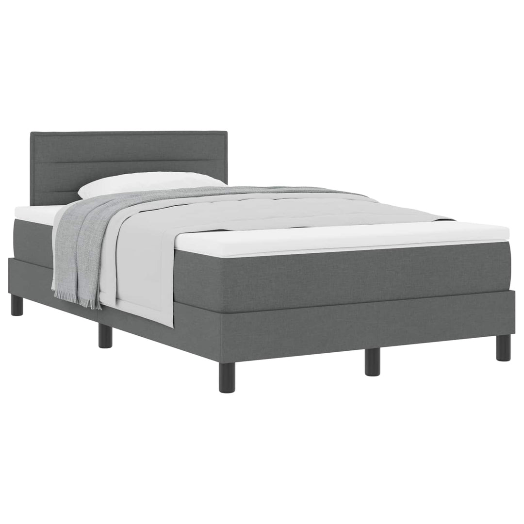 Box spring seng med hovedgærde Mørkegrå 120 x 200 cm Stof