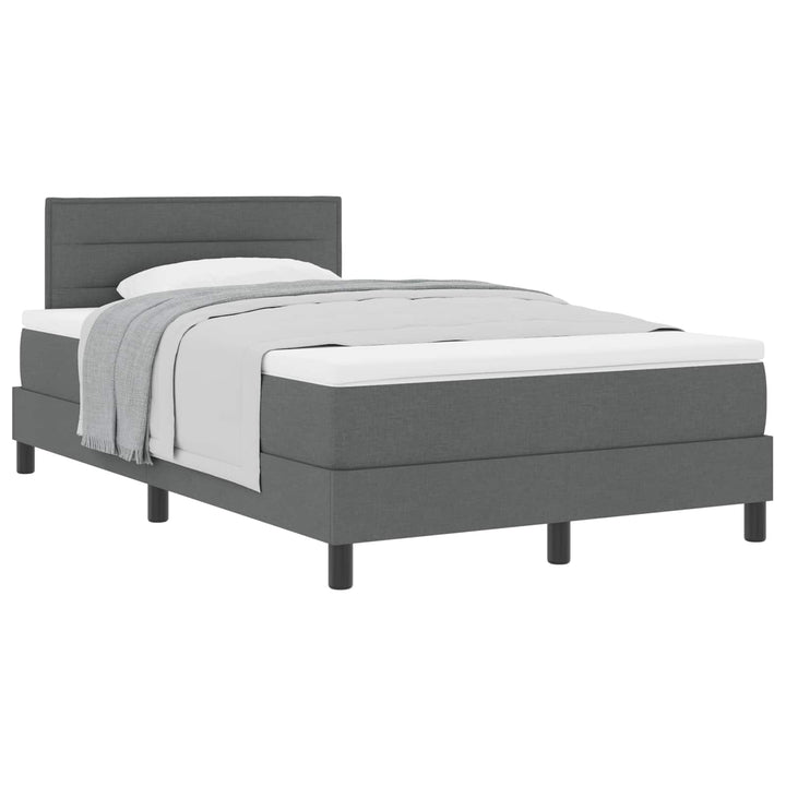 Box spring seng med hovedgærde Mørkegrå 120 x 200 cm Stof