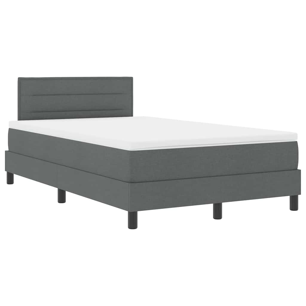 Box spring seng med hovedgærde Mørkegrå 120 x 200 cm Stof
