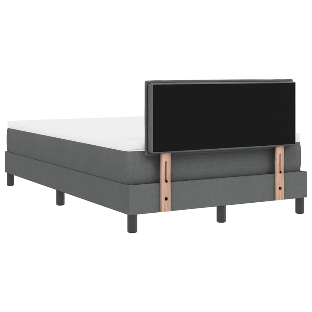 Box spring seng med hovedgærde Mørkegrå 120 x 200 cm Stof