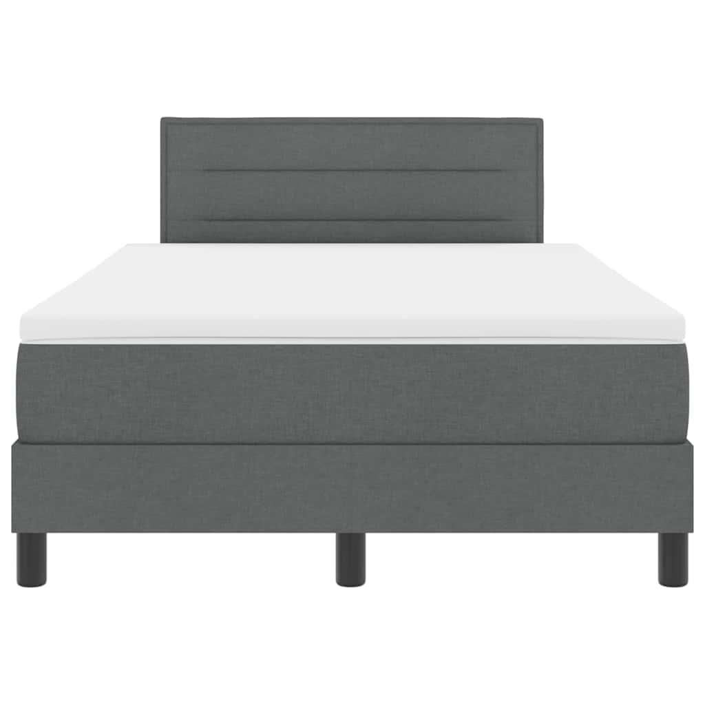 Box spring seng med hovedgærde Mørkegrå 120 x 200 cm Stof