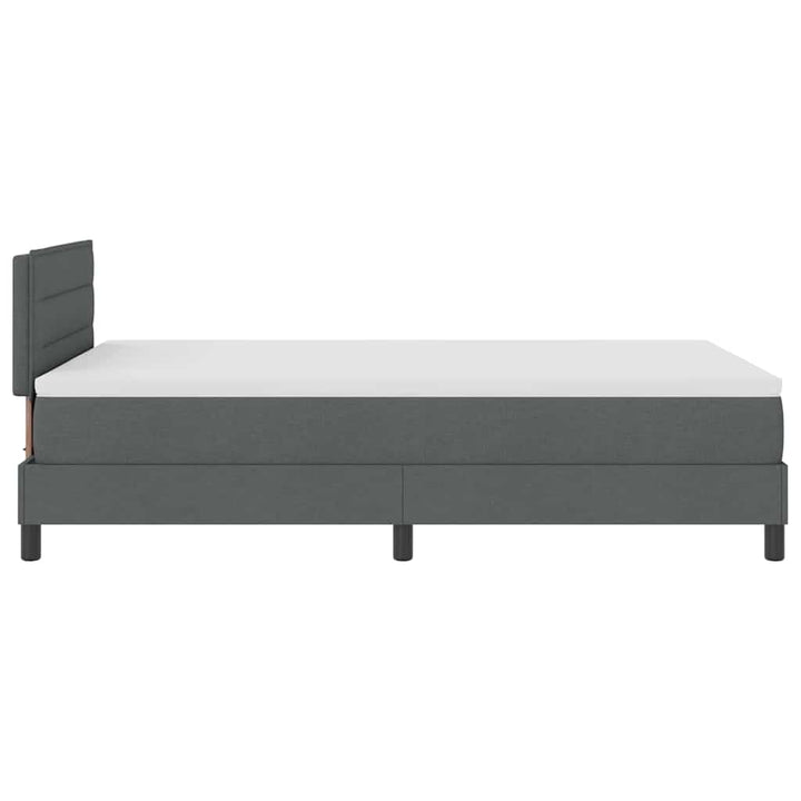 Box spring seng med hovedgærde Mørkegrå 120 x 200 cm Stof