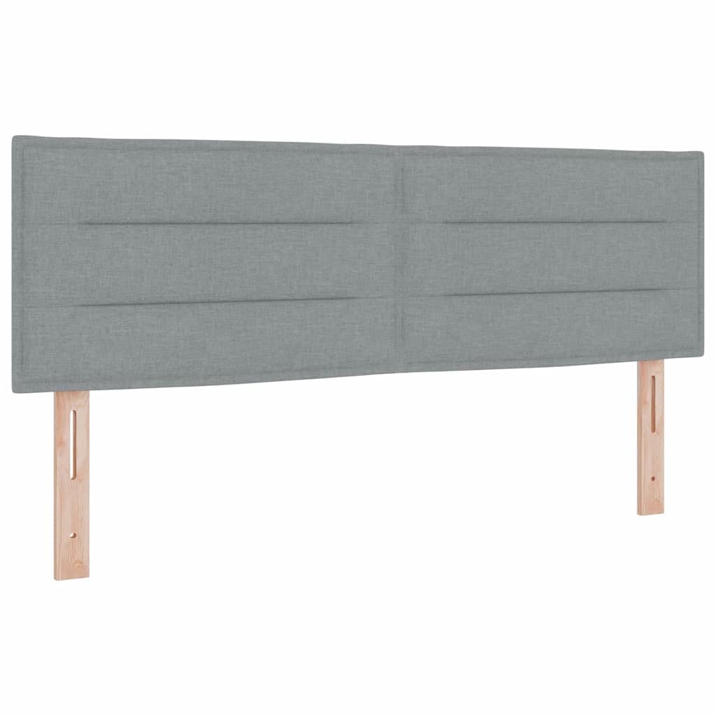 Box spring seng med hovedgærde Lysegrå 140 x 190 cm Stof