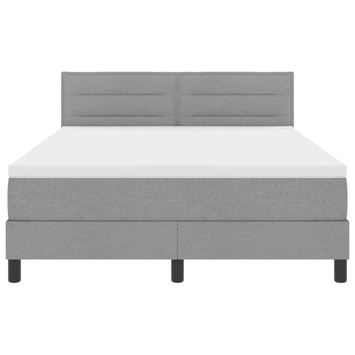 Box spring seng med hovedgærde Lysegrå 140 x 190 cm Stof